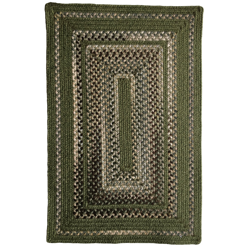 Millwood Pines Mont HandBraided Wool Green Area Rug Wayfair